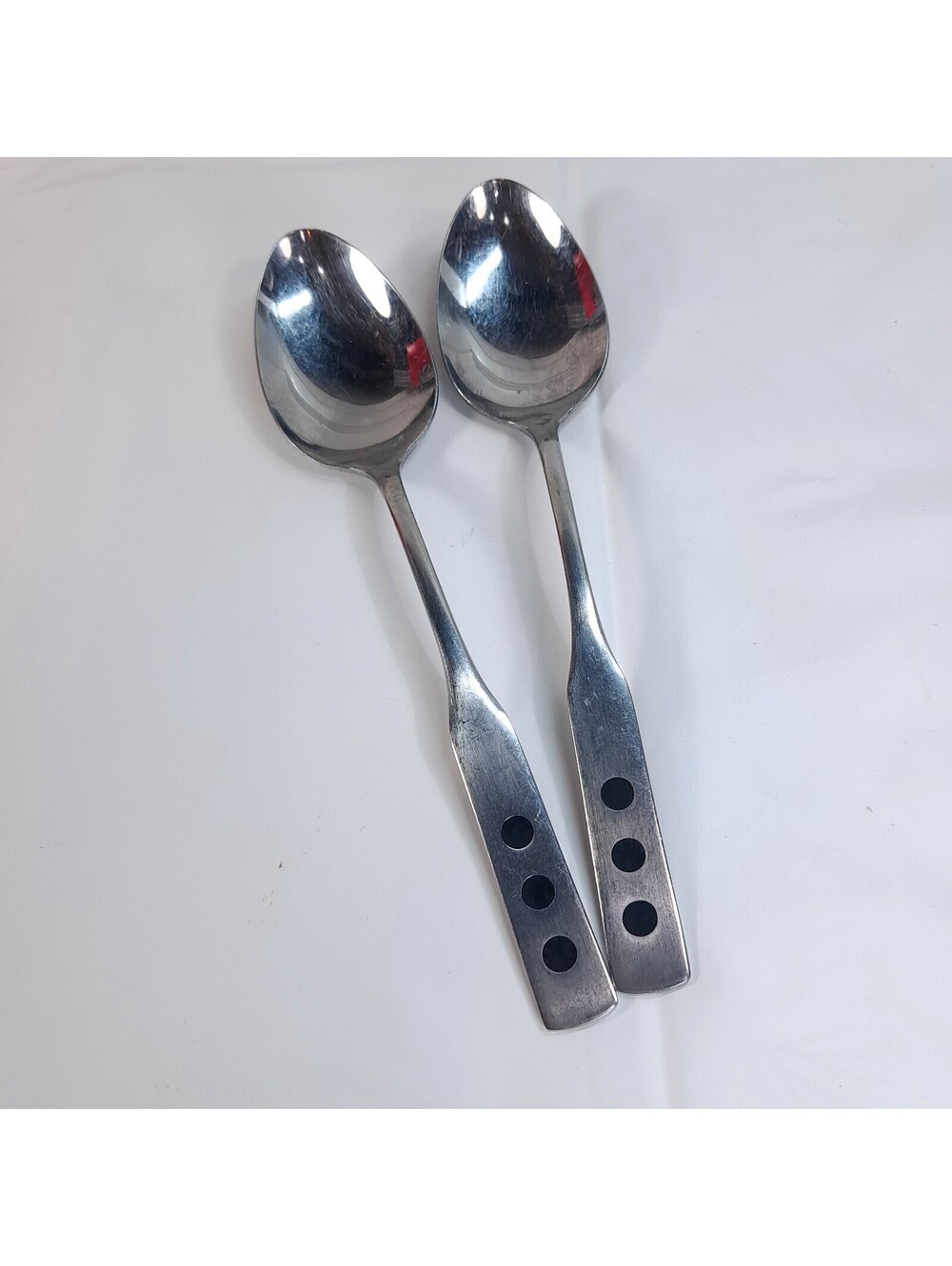Vintage United Silver USI34 US place oval spoon set 2 dots circles Japan US134